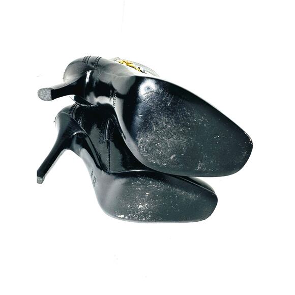 Gucci Hysteria Patent Leather Ankle Boots Size 37.5c Black High-Gloss Booties - Picture 4 of 11